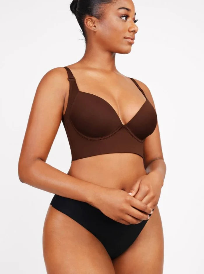 Fashion Deep Cup Bra Hides Back Fat Diva Look Incorporate Bra With  Shapewear ■